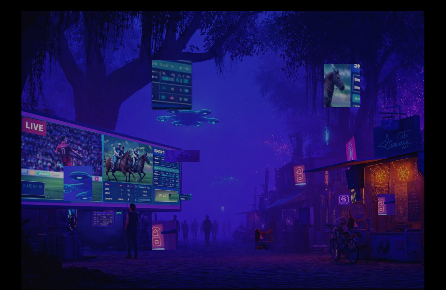 Prometheus-powered cyberpunk metaverse world